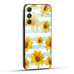 Samsung Galaxy M34 5G Back Cover Beautiful Sunflower Doodle Printed Glass Case