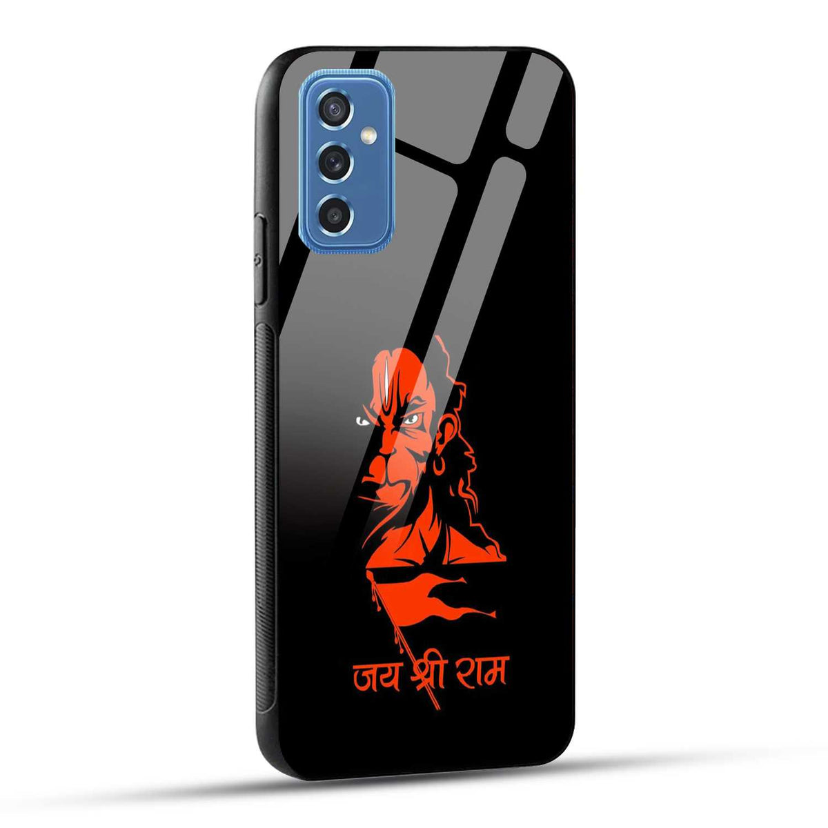 Samsung Galaxy M52 5G Back Cover Jay Shree Ram Bajrangballi Hanuman Printed Glass Case