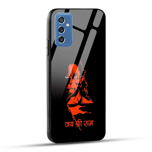 Samsung Galaxy M52 5G Back Cover Jay Shree Ram Bajrangballi Hanuman Printed Glass Case