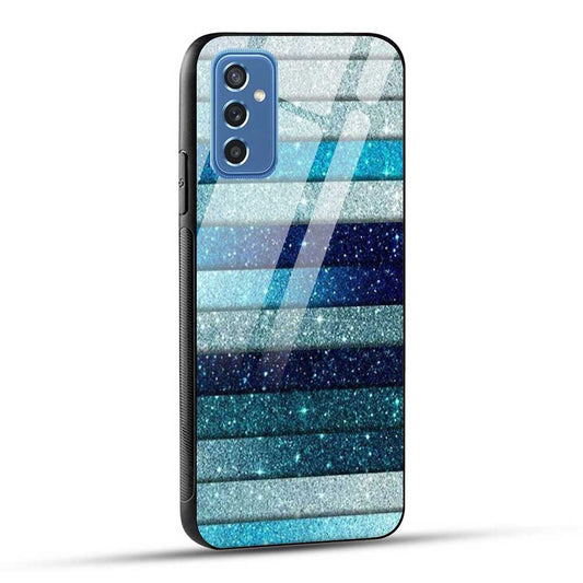 Samsung Galaxy M52 5G Back Cover Blue Glitter Glass Case