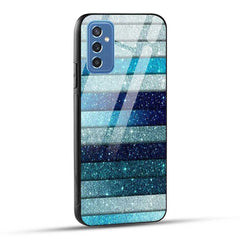 Samsung Galaxy M52 5G Back Cover Blue Glitter Glass Case