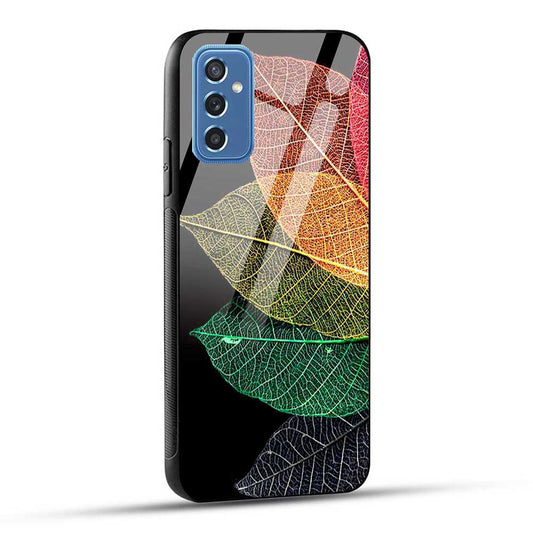 Samsung Galaxy M52 5G Back Cover Colorful Leaf Glass Case