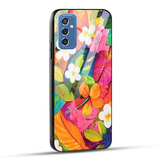 Samsung Galaxy M52 5G Back Cover Floral Pattern Glass Case