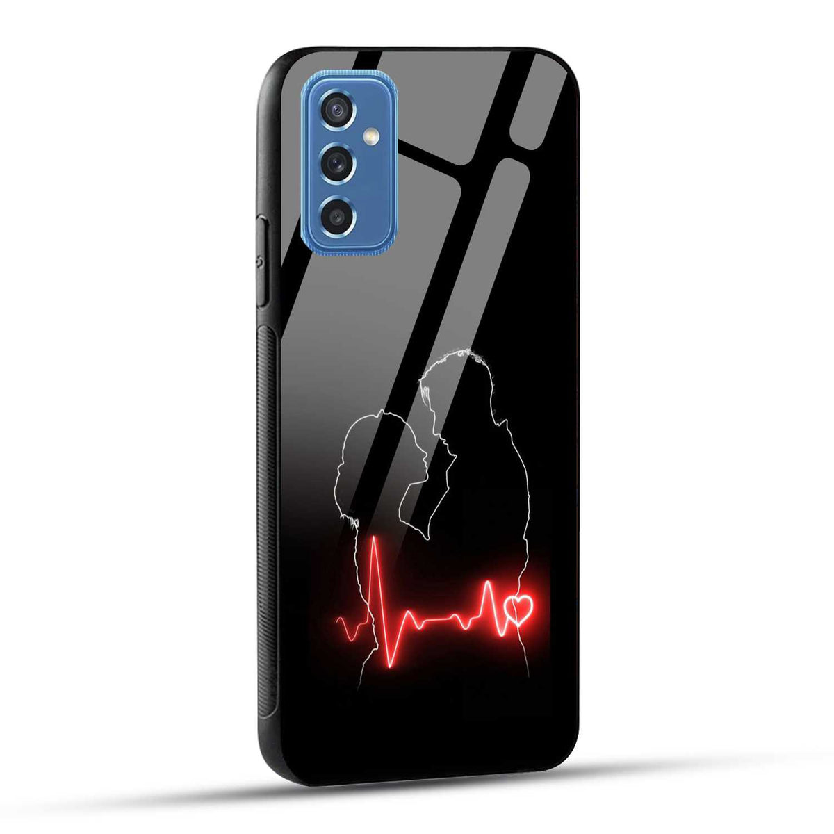 Samsung Galaxy M52 5G Back Cover Couple Love Printed Glass Case