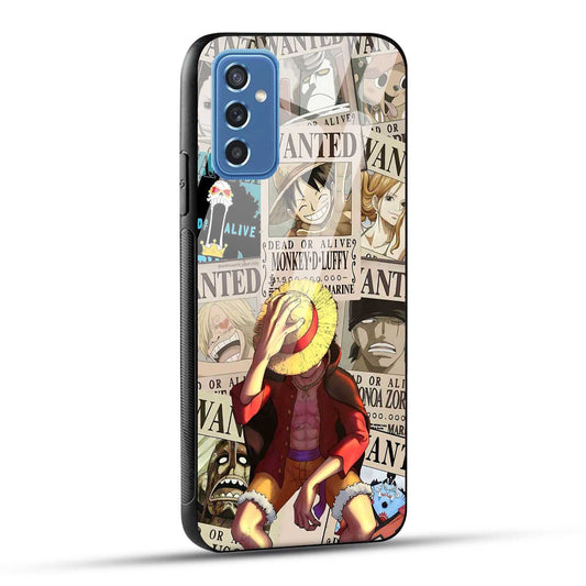 Samsung Galaxy M52 5G Back Cover Anime One Piece Wanted Luffy  Printed Glass Case