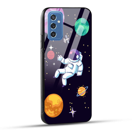 Samsung Galaxy M52 5G Back Cover Colorful Illustration Astronaut Printed Glass Case