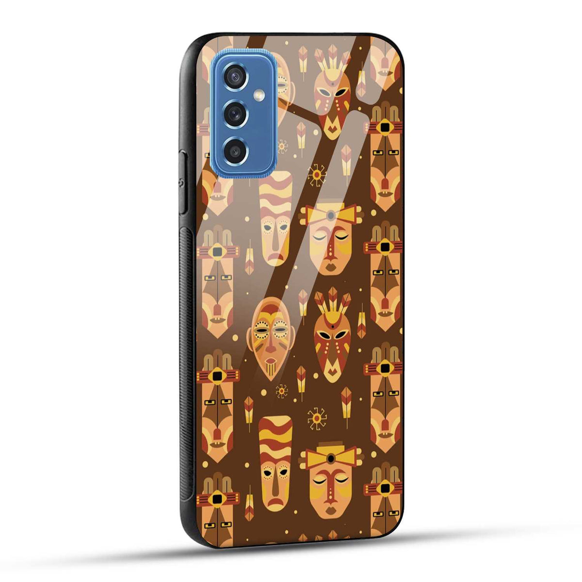 Samsung Galaxy M52 5G Back Cover Tribal African Mask Printed Glass Case