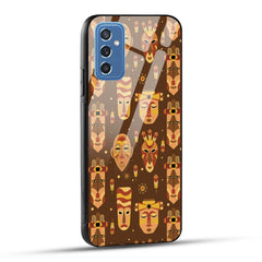 Samsung Galaxy M52 5G Back Cover Tribal African Mask Printed Glass Case