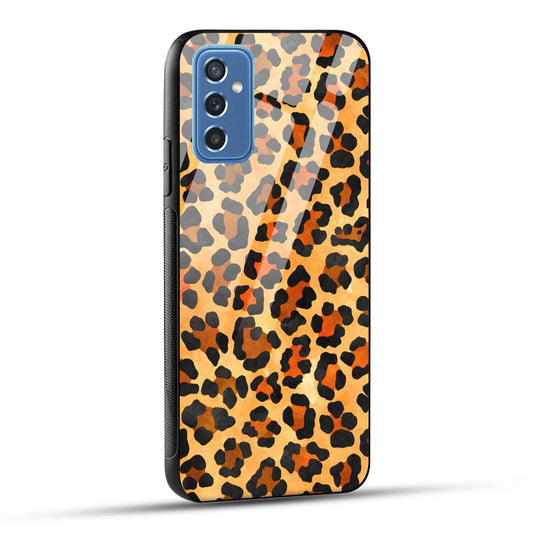 Samsung Galaxy M52 5G Back Cover Leopard Pattern Printed Glass Case
