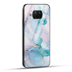 Mi 10i 5G Back Cover Silicone Blue Marble Glass Case