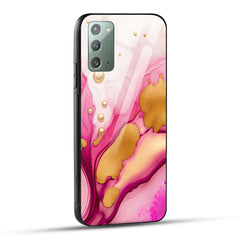 Samsung Galaxy Note 20 Back Cover Golden Marble Printed Glass Case
