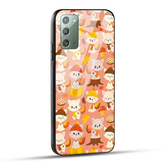 Samsung Galaxy Note 20 Back Cover Cute Kittys Printed Glass Case