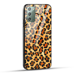 Samsung Galaxy Note 20 Back Cover Leopard Pattern Printed Glass Case