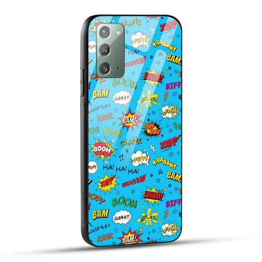 Samsung Galaxy Note 20 Back Cover Doodle Of Texts Printed Glass Case