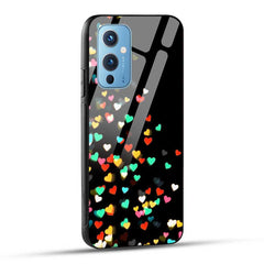 OnePlus 9 Pro Back Cover Colorful Hearts Glass Case