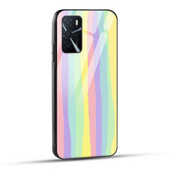 Oppo A16 Back Cover Rainbow Trending Glass Case