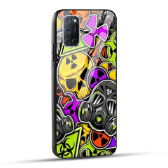 OPPO A52 Back Cover Graffiti Illustration Glass Case