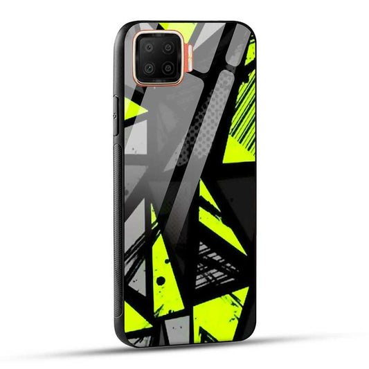 OPPO F17 Back Cover Abstract Neon Glass Case