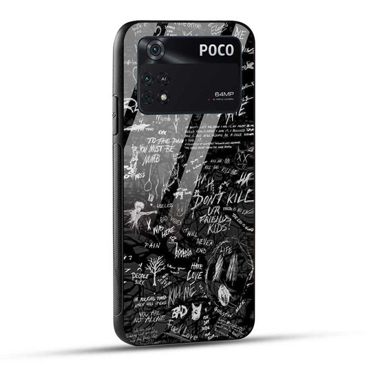Poco M4 Pro 4G Back Cover Text Glass Case