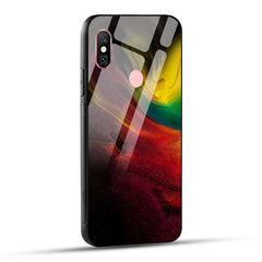 Redmi Note 6 Pro Back Cover Abstract Red Yellow Glass Case