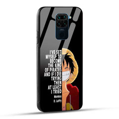 Redmi Note 9 Back Cover Anime One Piece Monkey D. Luffy Glass Case