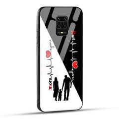 Redmi Note 9 Pro / Redmi Note 9 Pro Max / POCO M2 Pro / Redmi Note 10 Lite Back Cover Mom Dad Love You Glass Case
