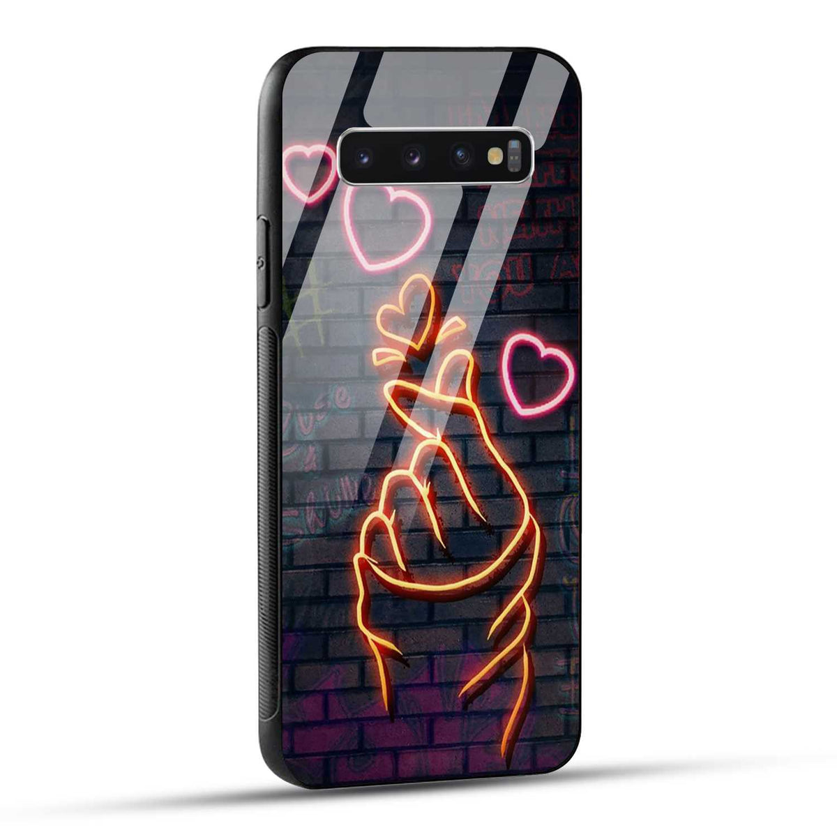 Samsung Galaxy S10 4G Back Cover Swag Cute Hearts Printed Glass Case