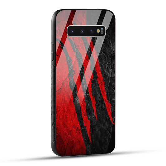 Samsung Galaxy S10 4G Back Cover Red Printed Glass Case