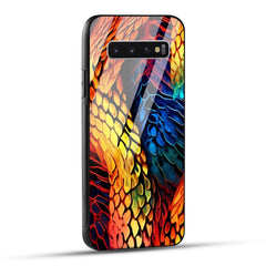 Samsung Galaxy S10 4G Back Cover Colorburst Jungle Rainbow Animal Spots Printed Glass Case
