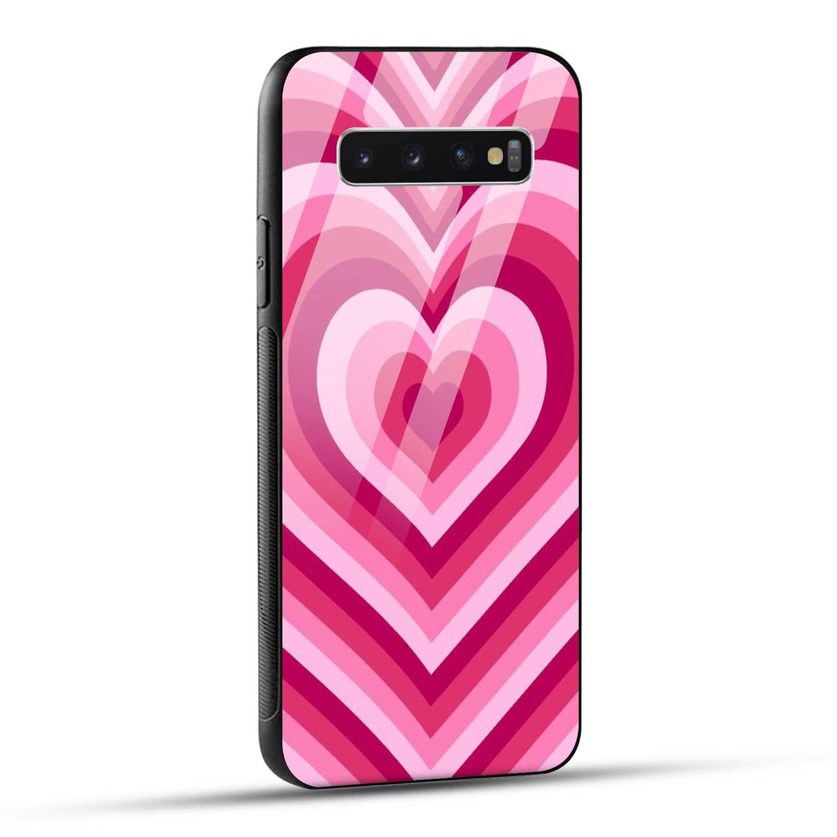 Samsung Galaxy S10 4G Back Cover Love Hearts Printed Glass Case