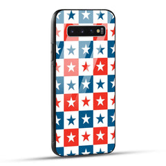 Samsung Galaxy S10 4G Back Cover Blue And Red Star Print Printed Glass Case