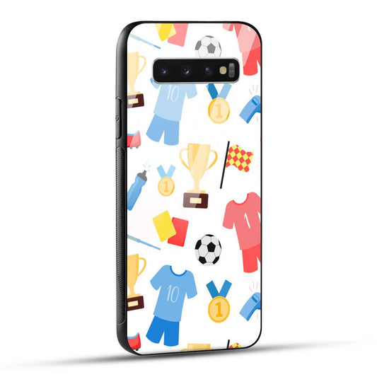 Samsung Galaxy S10 4G Back Cover Love For Football Printed Glass Case