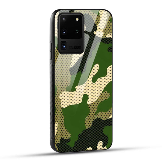 Samsung Galaxy S20 Ultra Back Cover Camouflage Printed Glass Case
