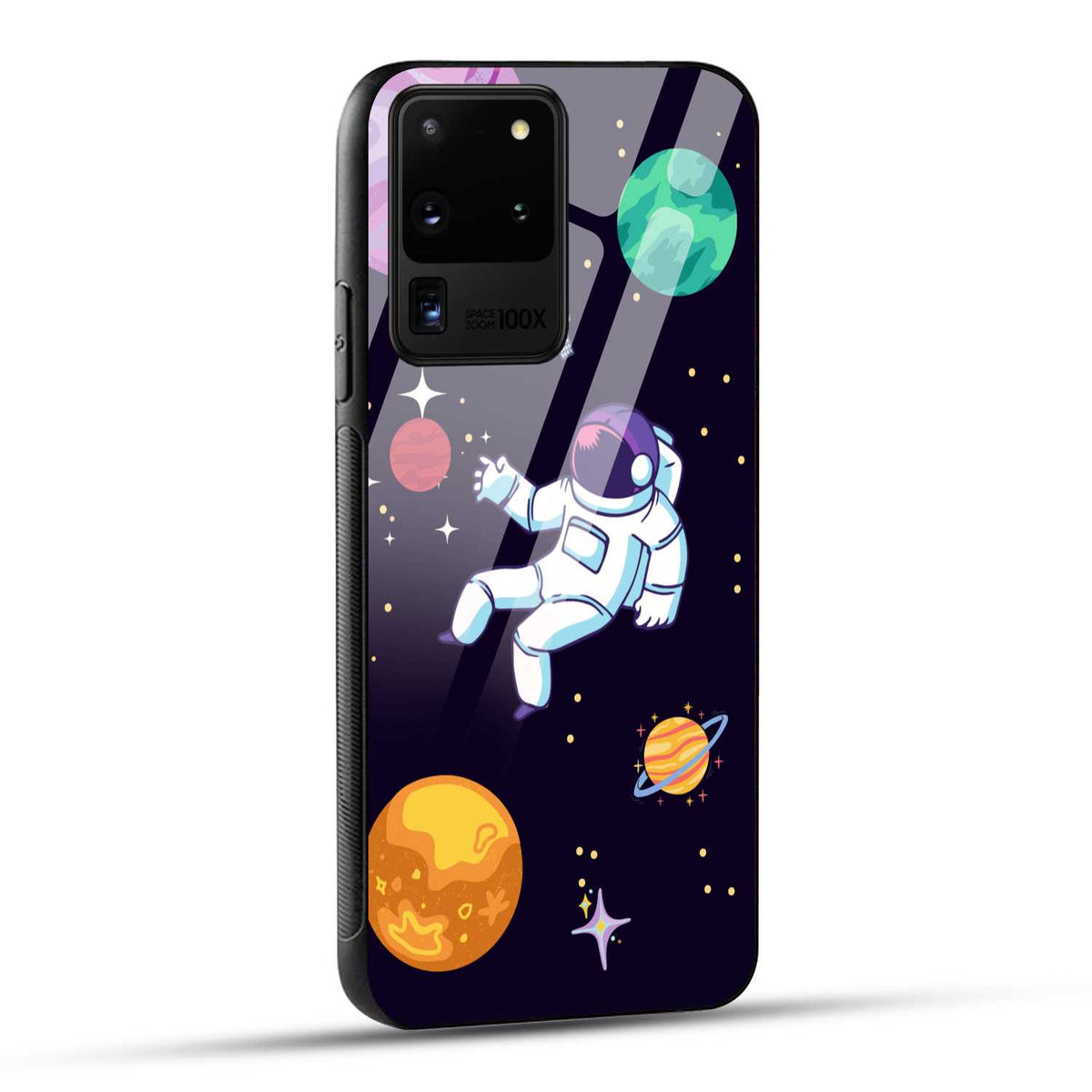 Samsung Galaxy S20 Ultra Back Cover Colorful Illustration Astronaut Printed Glass Case