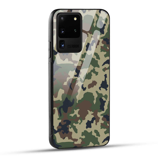 Samsung Galaxy S20 Ultra Back Cover Army Pattern Printed Glass Case