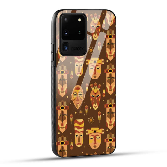 Samsung Galaxy S20 Ultra Back Cover Tribal African Mask Printed Glass Case