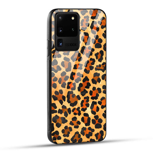 Samsung Galaxy S20 Ultra Back Cover Leopard Pattern Printed Glass Case