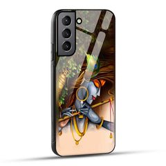 Samsung Galaxy S22 Plus 5G Back Cover Lord Krishna with Flute Printed Glass Case
