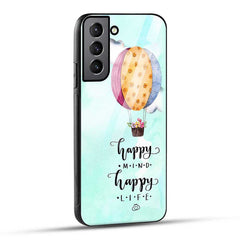 Samsung Galaxy S21 FE 5G Back Cover Happy Mind Happy Life Glass Case