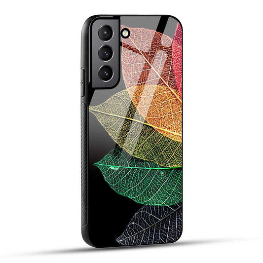 Samsung Galaxy S21 FE 5G Back Cover Colorful Leaf Glass Case