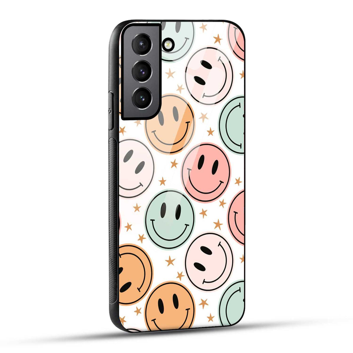 Samsung Galaxy S22 Plus 5G Back Cover Smiling Flowers And Stars Printed Glass Case
