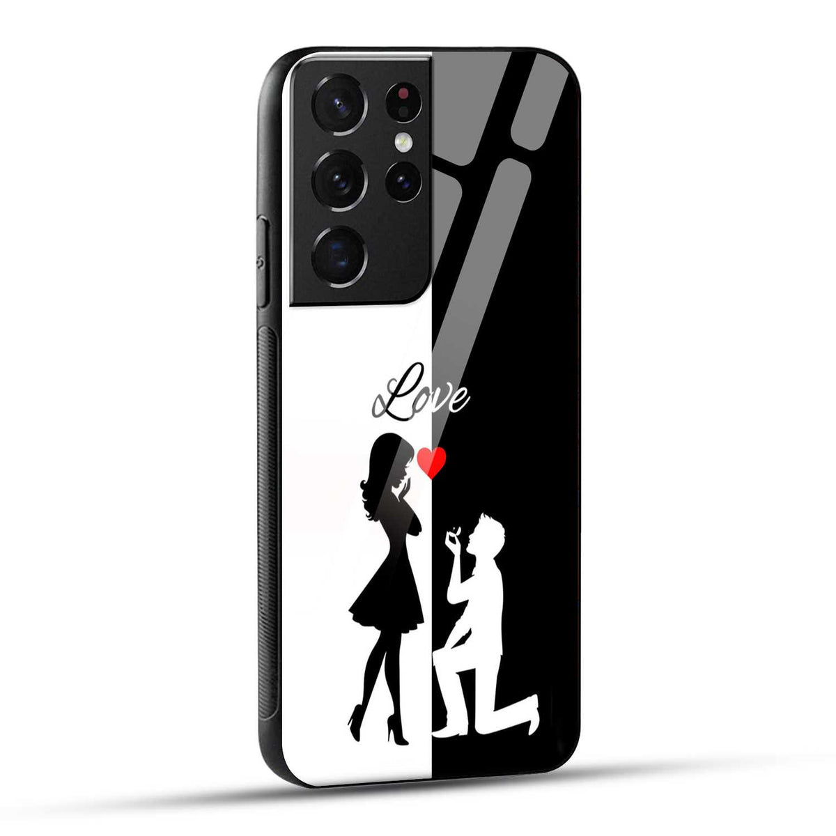 Samsung Galaxy S21 Ultra 5G Back Cover Love Proposal Printed Glass Case