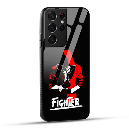 Samsung Galaxy S21 Ultra 5G Back Cover Fighter Printed Glass Case