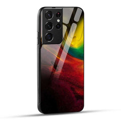 Samsung Galaxy S21 Ultra 5G Back Cover Abstract Red Yellow Glass Case