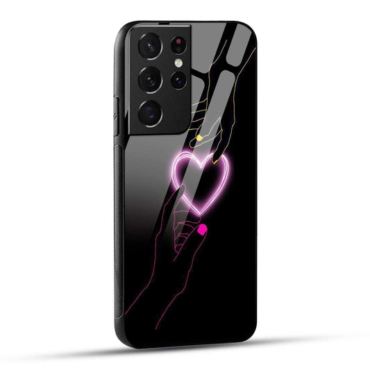 Samsung Galaxy S21 Ultra 5G Back Cover Love Forever Heart Printed Glass Case