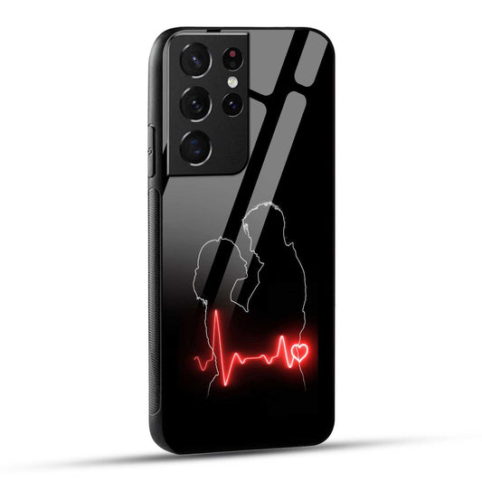Samsung Galaxy S21 Ultra 5G Back Cover Couple Love Printed Glass Case