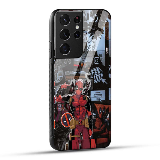 Samsung Galaxy S21 Ultra 5G Back Cover Superhero Collage Printed Glass Case