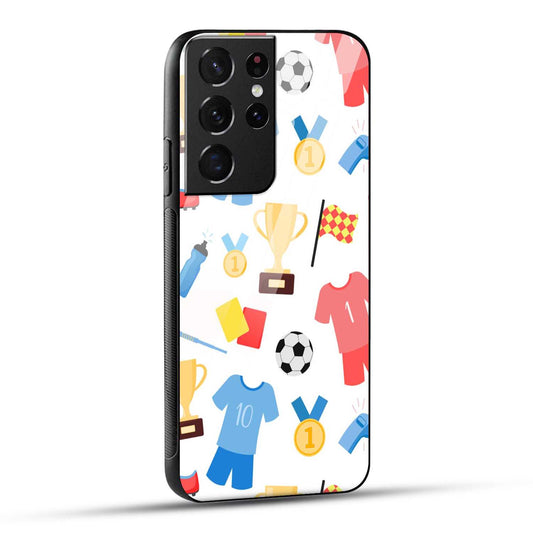 Samsung Galaxy S21 Ultra 5G Back Cover Love For Football Printed Glass Case