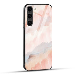 Samsung Galaxy S23 5G Back Cover Pastel Peach Watercolour Printed Glass Case