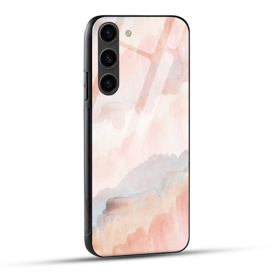 Samsung Galaxy S23 Plus 5G Back Cover Pastel Peach Watercolour Printed Glass Case
